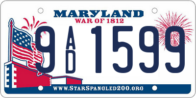 MD license plate 9AD1599