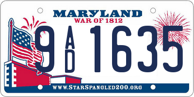 MD license plate 9AD1635