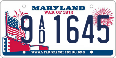 MD license plate 9AD1645