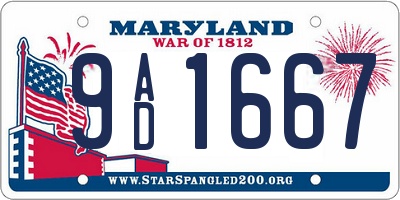 MD license plate 9AD1667