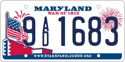 MD license plate 9AD1683
