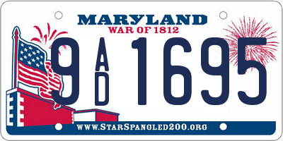 MD license plate 9AD1695