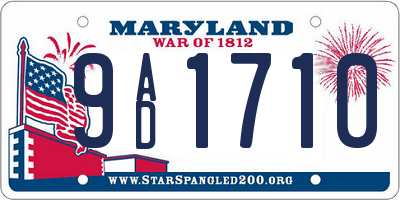 MD license plate 9AD1710