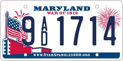 MD license plate 9AD1714