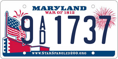 MD license plate 9AD1737