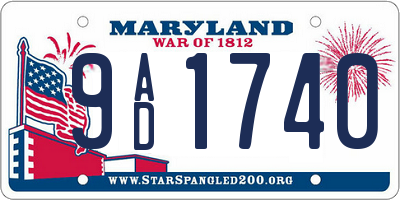 MD license plate 9AD1740