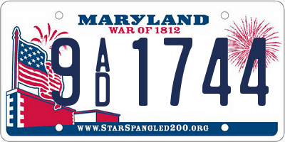 MD license plate 9AD1744