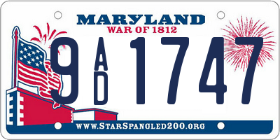 MD license plate 9AD1747