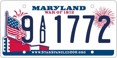 MD license plate 9AD1772