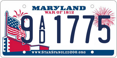 MD license plate 9AD1775