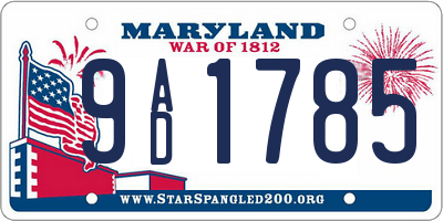 MD license plate 9AD1785
