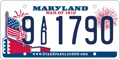 MD license plate 9AD1790