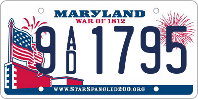 MD license plate 9AD1795