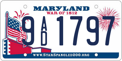 MD license plate 9AD1797