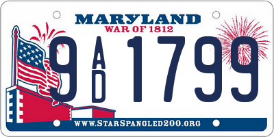 MD license plate 9AD1799