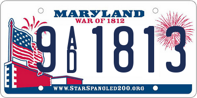 MD license plate 9AD1813