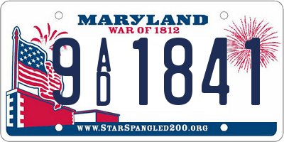 MD license plate 9AD1841