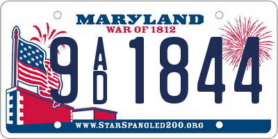 MD license plate 9AD1844