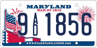 MD license plate 9AD1856