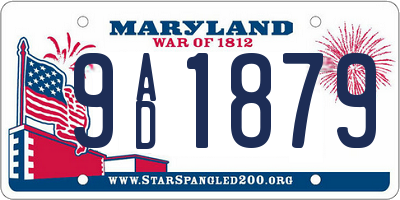 MD license plate 9AD1879