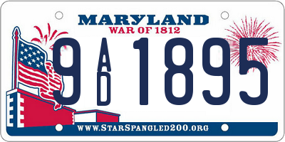 MD license plate 9AD1895
