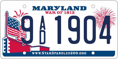 MD license plate 9AD1904