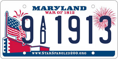 MD license plate 9AD1913