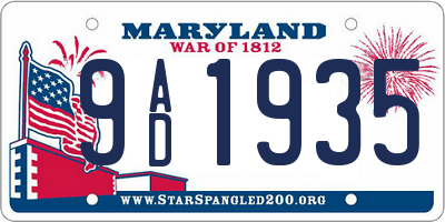MD license plate 9AD1935