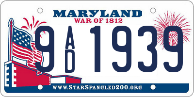 MD license plate 9AD1939