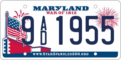 MD license plate 9AD1955