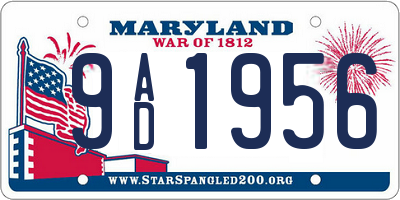 MD license plate 9AD1956