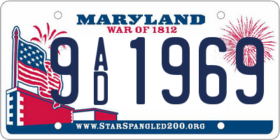 MD license plate 9AD1969