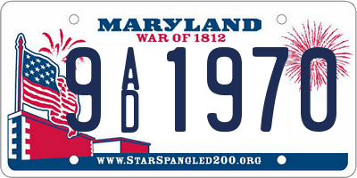 MD license plate 9AD1970