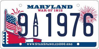 MD license plate 9AD1976