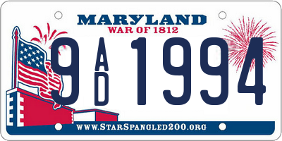MD license plate 9AD1994