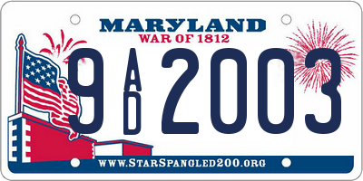 MD license plate 9AD2003