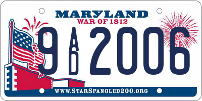 MD license plate 9AD2006