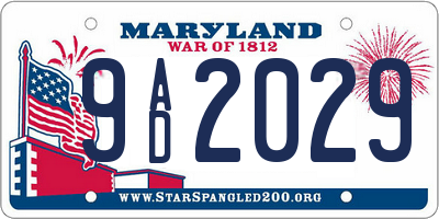 MD license plate 9AD2029