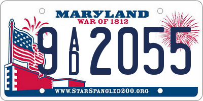 MD license plate 9AD2055