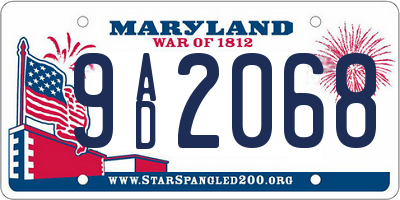 MD license plate 9AD2068