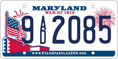 MD license plate 9AD2085