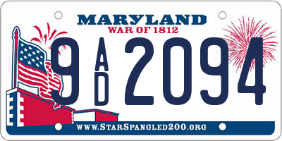 MD license plate 9AD2094