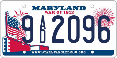 MD license plate 9AD2096