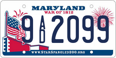 MD license plate 9AD2099