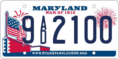 MD license plate 9AD2100
