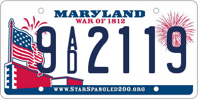 MD license plate 9AD2119