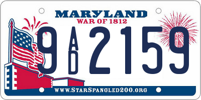 MD license plate 9AD2159