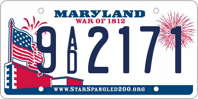 MD license plate 9AD2171