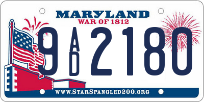 MD license plate 9AD2180