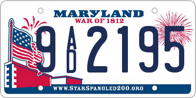 MD license plate 9AD2195